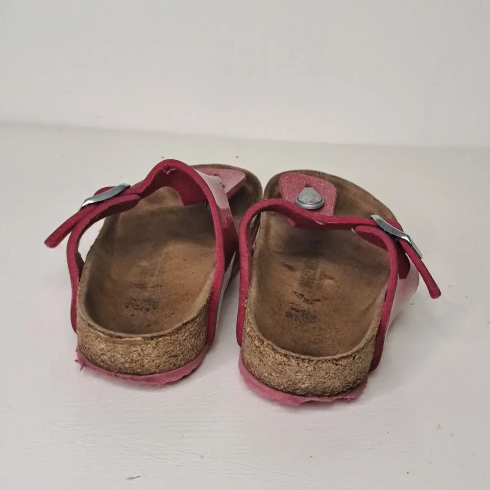 Birkenstock Gizeh Pink Cosmic Glitter Sandals Youth Girls Sz EU 31 13 Narrow